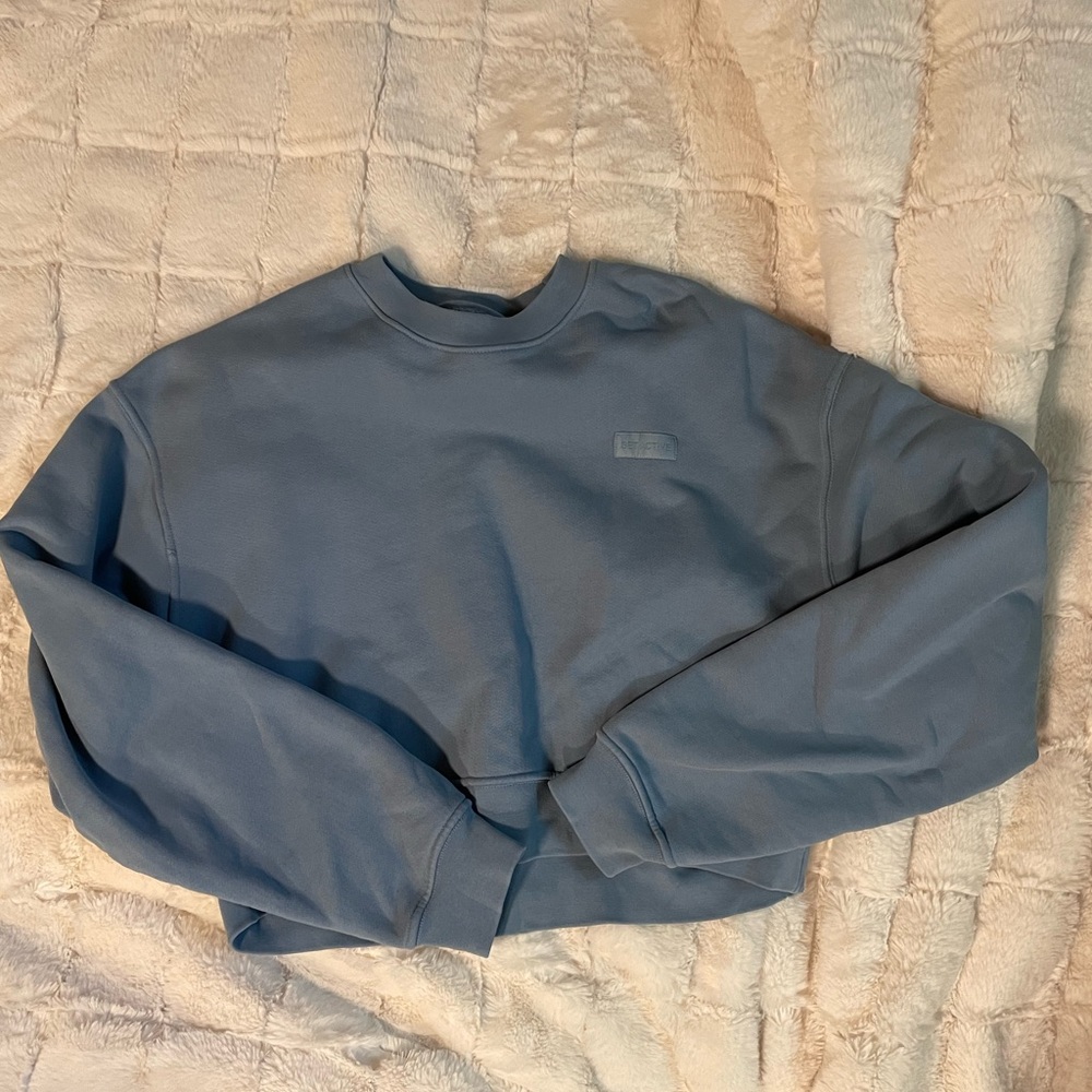 Set Active Cropped Crewneck in Blur Jean
